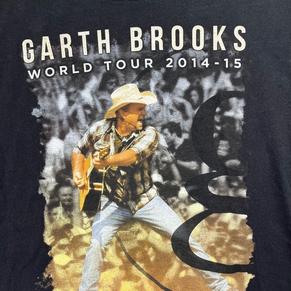 Garth Brooks World tour ‘14-’15 Men’s Sz M Hanes Blk Country Music Concert 1532 - Picture 2 of 8